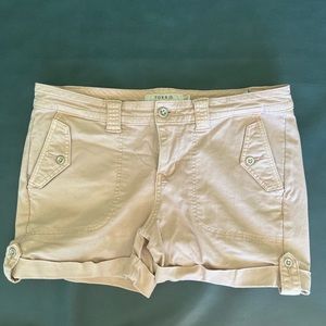 Torrid First At Fit Womens Cargo Shorts Dusty Pink Stretch Cuffed Mid Rise L 12